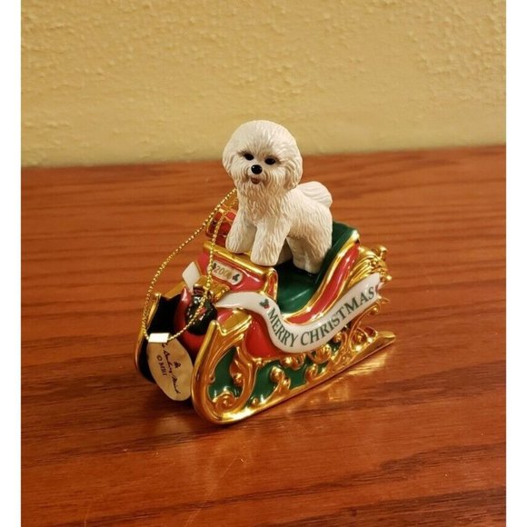 Danbury Mint Holiday The Danbury Mint Bichon Frise Dog Christmas